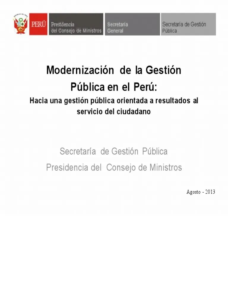 Modernizacion De Gestion Publica | PDF | Administración Pública | Planificación