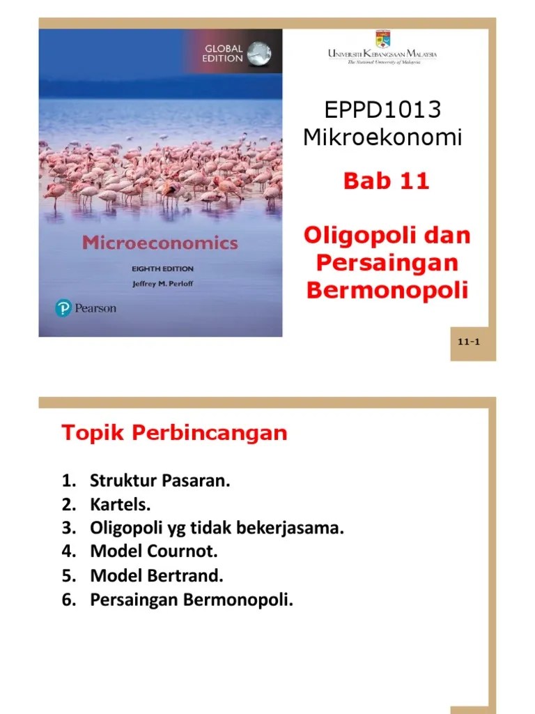 Bab 11 - Oligopoli Dan Persaingan Sempurna | PDF
