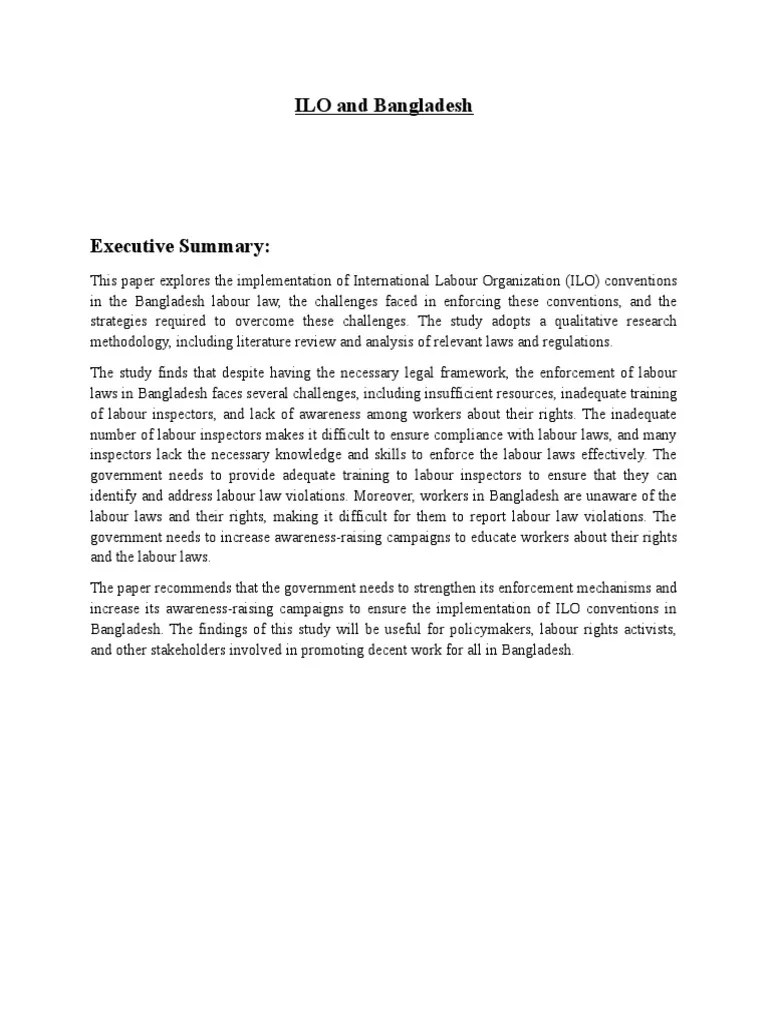 Ilo & BD | PDF | International Labour Organization | Labour Law