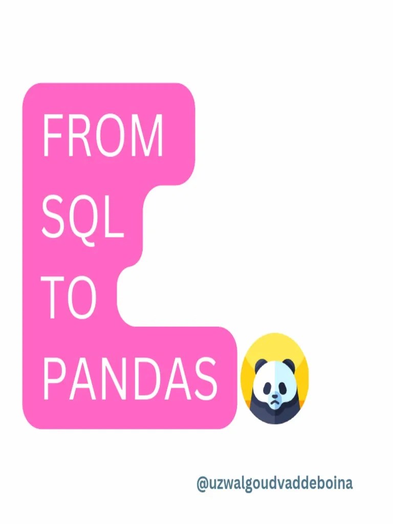 From SQL To Pandas | PDF | Computers