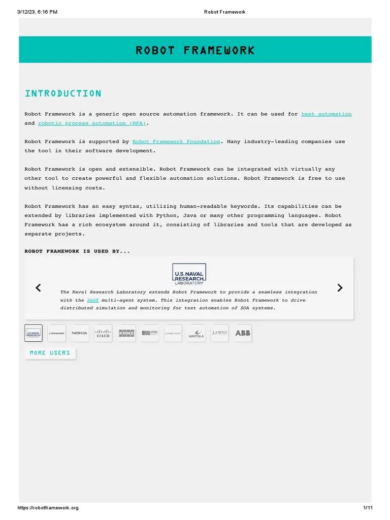 Robot Framework | PDF | Java (Programming Language) | Selenium (Software)