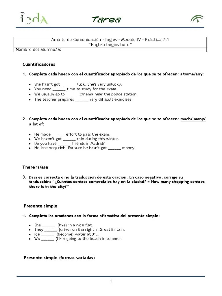 7.-Ingles ESO Practica - 7 - 1 English Begins Here | PDF