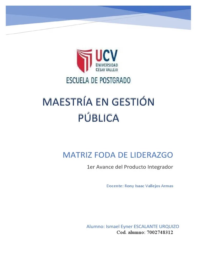Matriz FODA | PDF | Análisis FODA | Liderazgo