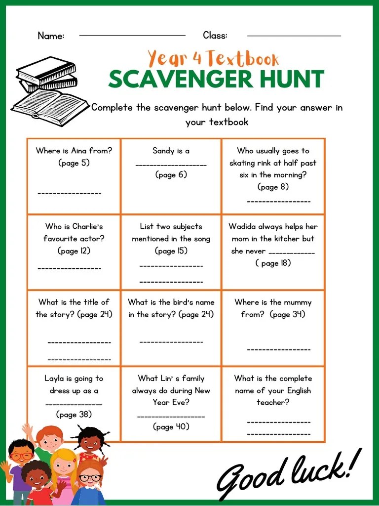 Textbook Scavenger HUnt | PDF