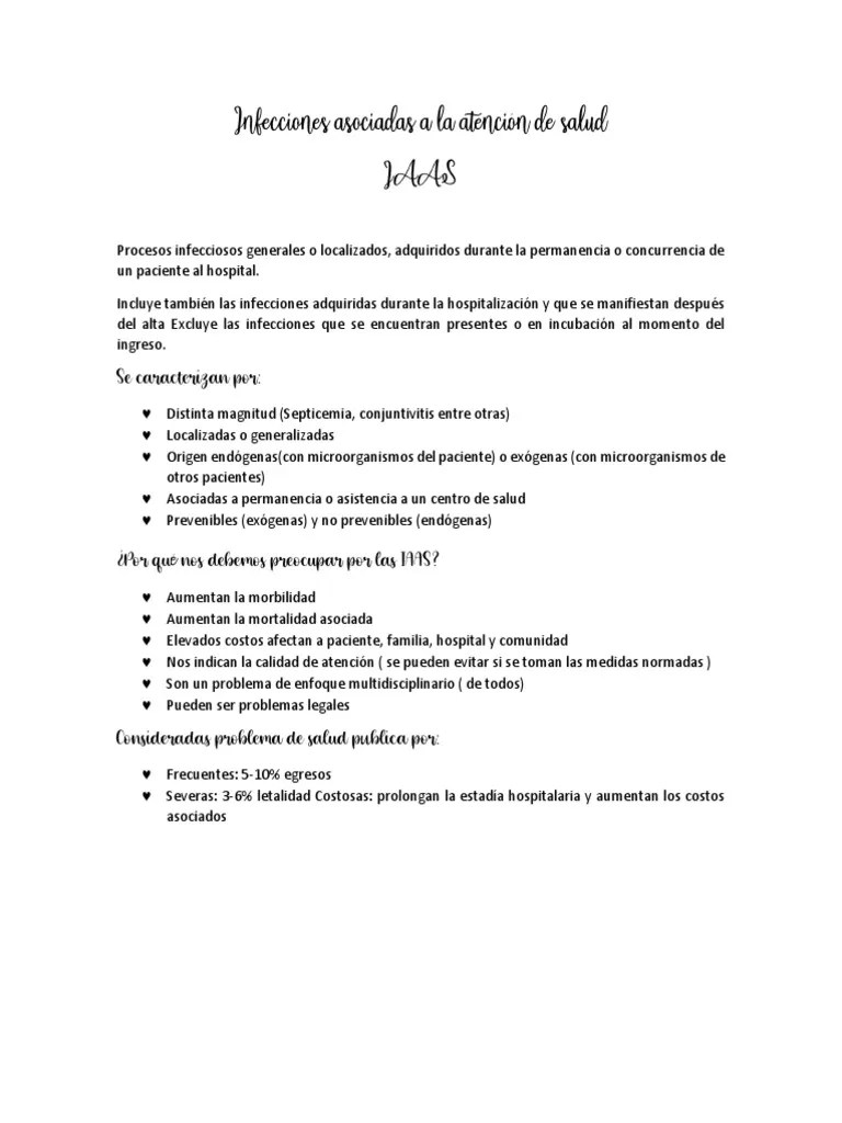 Infecciones Asociadas A La Atención De Salud | PDF | Infección | Septicemia