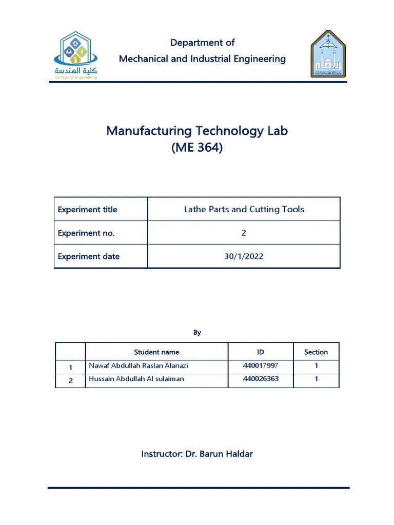 Lab 2. Lathe | PDF | Machines | Machining