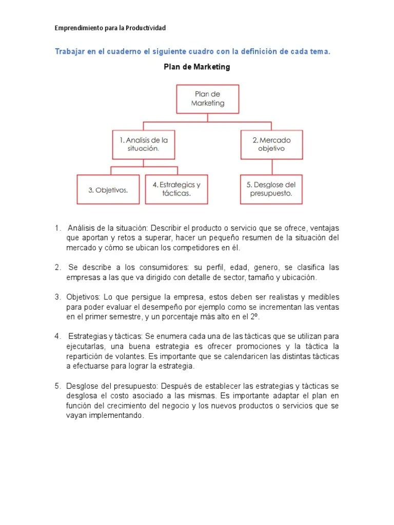 Plan De Marketing. Emprendimiento | PDF