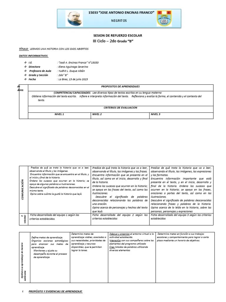 Sesion De Refuerzo Escolarjuli | PDF | Aprendizaje | Ciencia Cognitiva