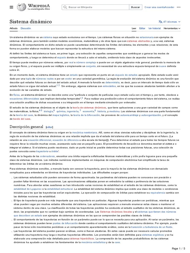 Sistema Dinámico | PDF | Linealidad | Teoría De Sistemas