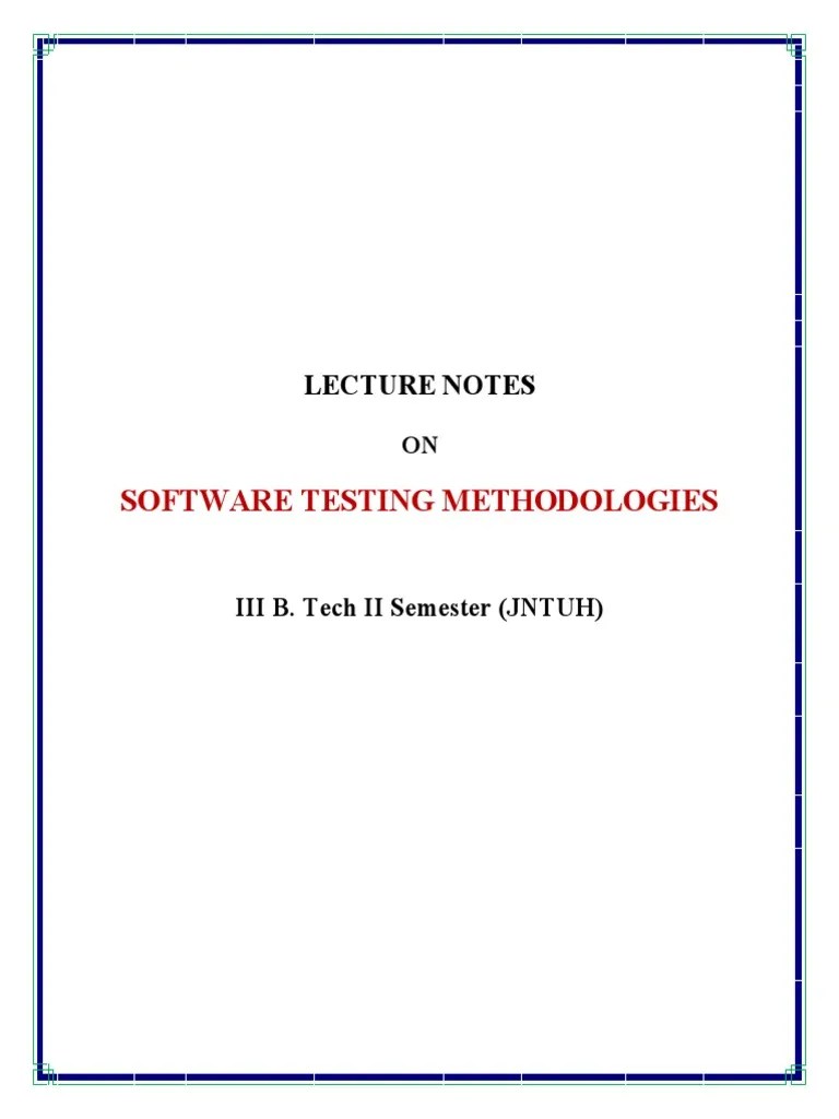 STM Unit - 1 Notes | PDF | Software Testing | Software Bug
