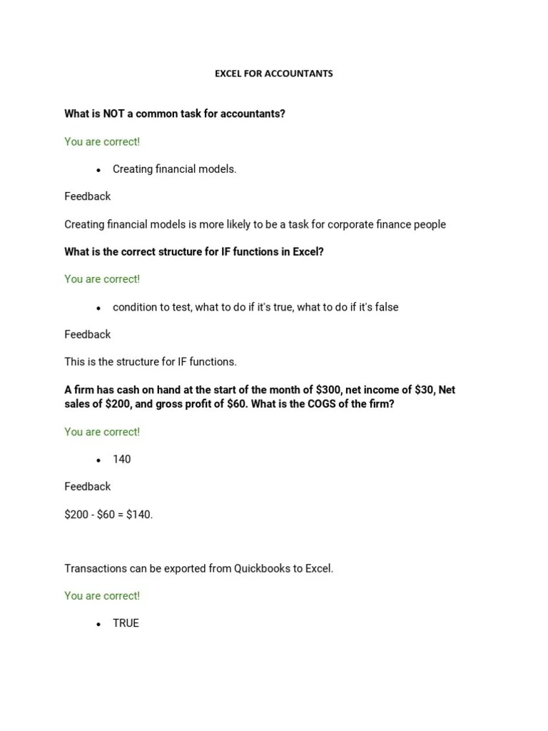 Excel For Accountants | PDF | Net Income | Revenue