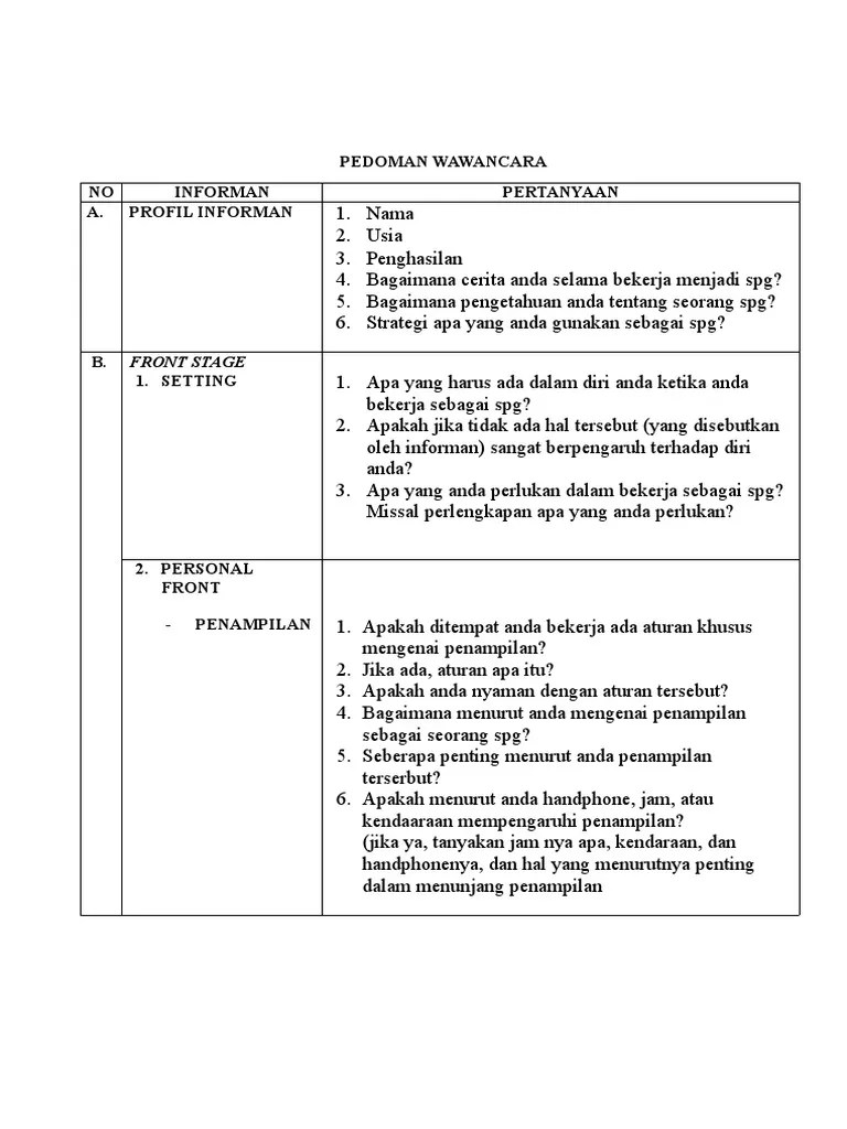Pedoman Wawancara | PDF