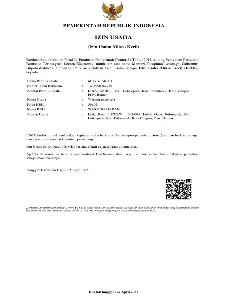 Surat Izin Usaha | PDF