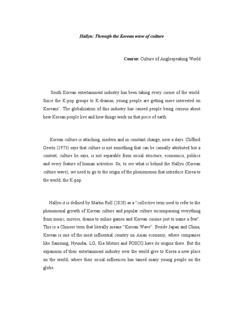 Hallyu Through The Korean Wave Of Culture | PDF | South Korea | World Politics