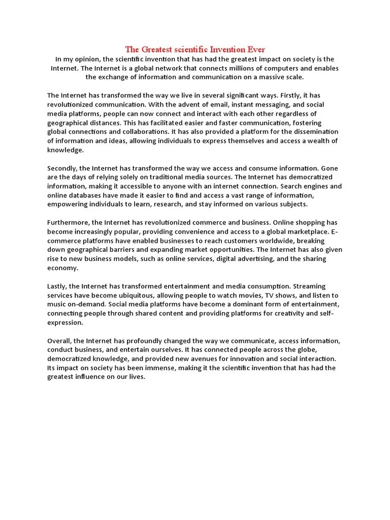 The Greatest Scientific Invention Ever | PDF | Internet | Media ...