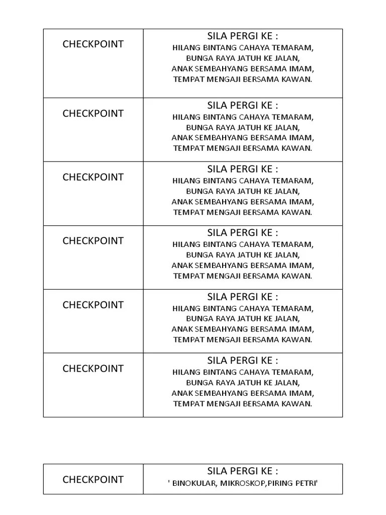 Checkpoint Explorace | PDF