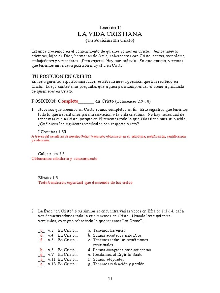 Clase 11 - La Vida Cristiana (Tu Posición En Cristo) | PDF | Cristo ...