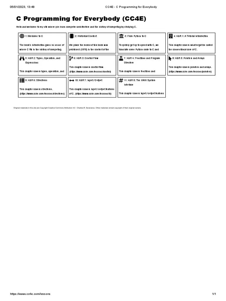 CC4E - C Programming For Everybody | PDF | C (Programming Language ...