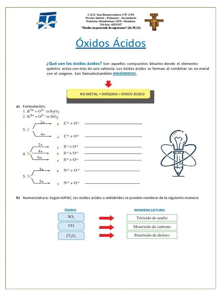 5-Cef SB - Oxidos Acidos | PDF | Óxido | Química De Estado Sólido