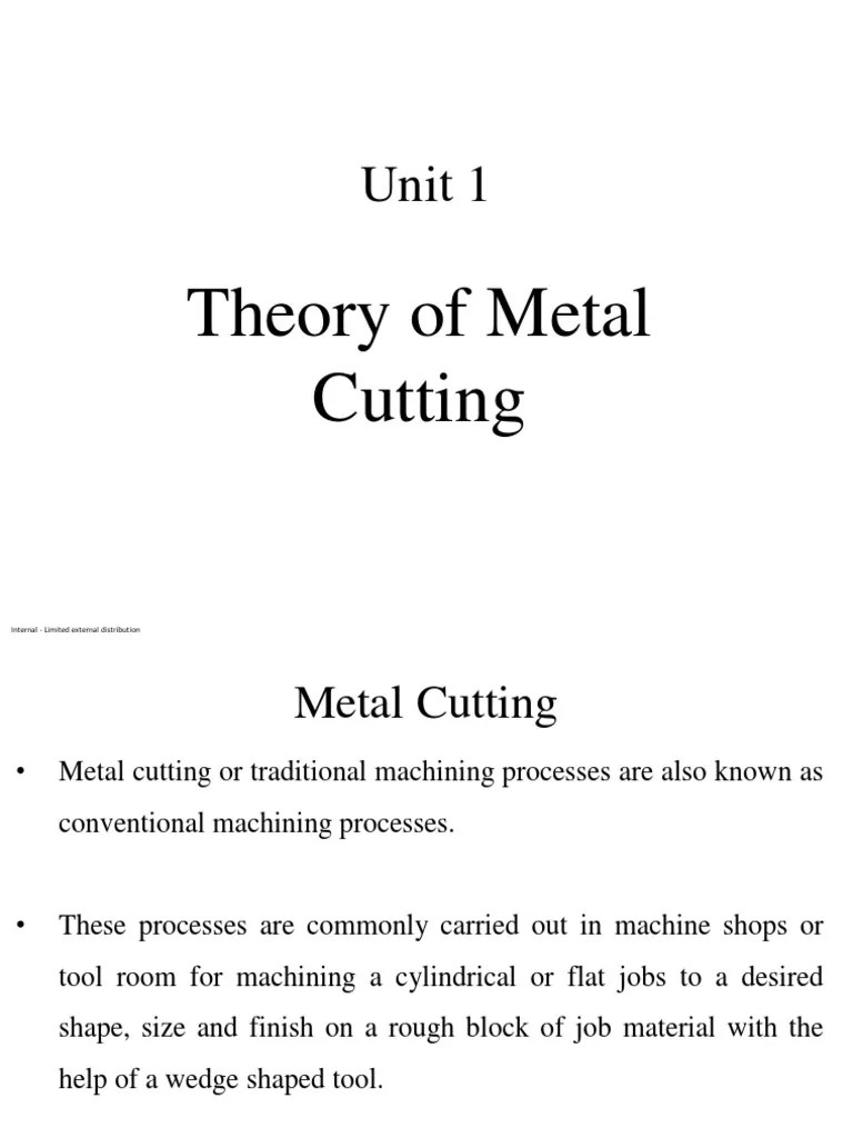 Theory Of Metal Cutting Metal Cutting And Problems | PDF | Machining | Wear