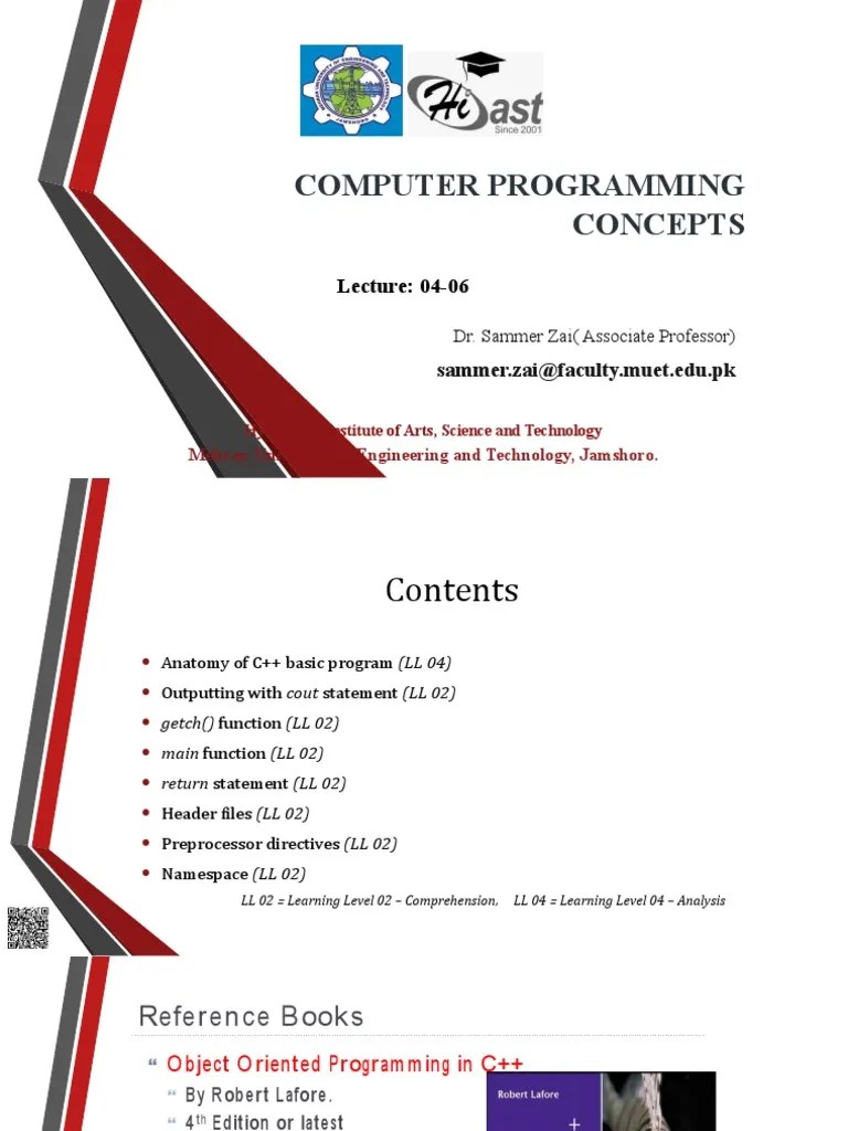 CP-Lecture - 04-06 (Basic Structure Of A C++ Program) | PDF ...
