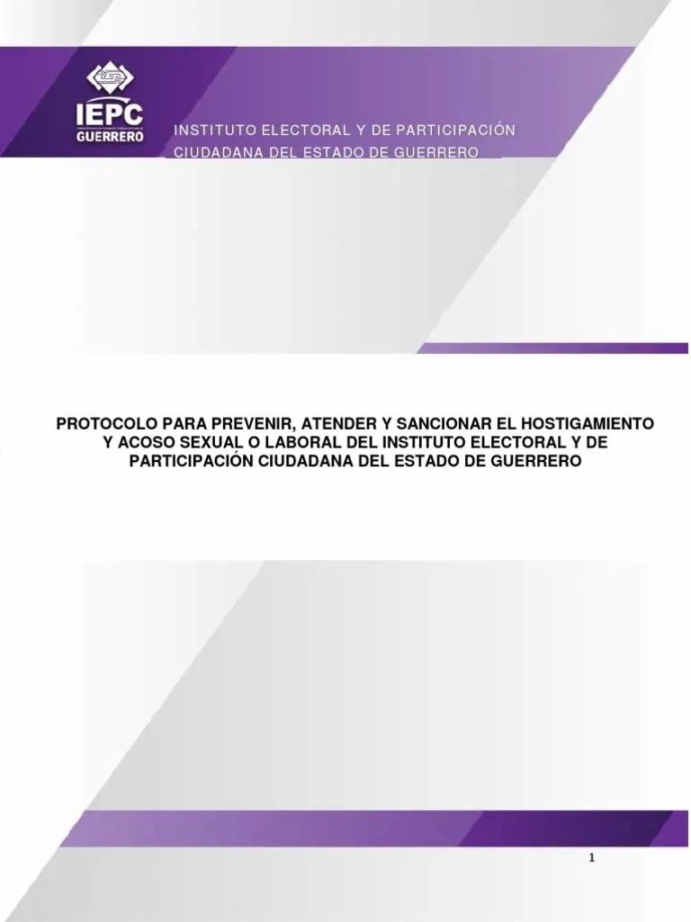 Protocolo Prevenir Atender Sancionar Hostigamiento Acoso Iepcgro | PDF | La Violencia Contra Las ...