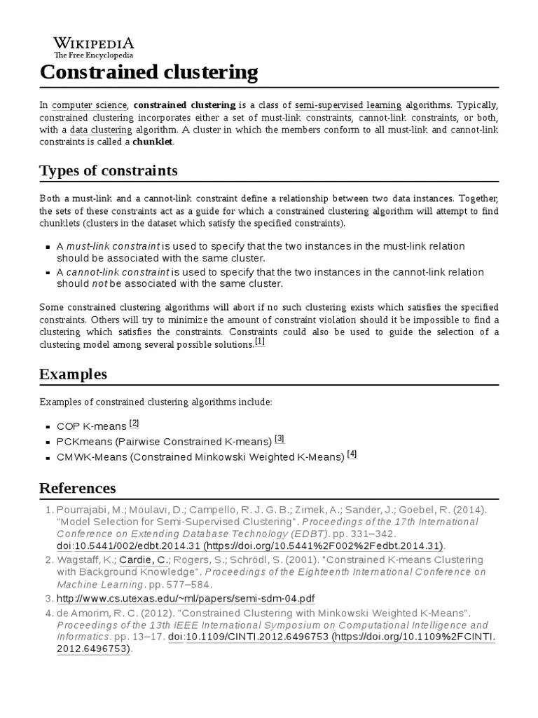 Constrained Clustering | PDF | Cluster Analysis | Algorithms And Data ...