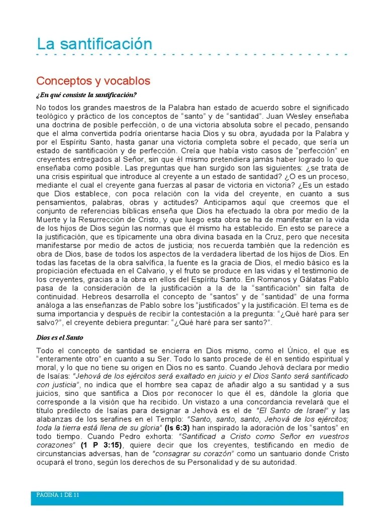 La Santificacion | PDF | Santificación | Santo