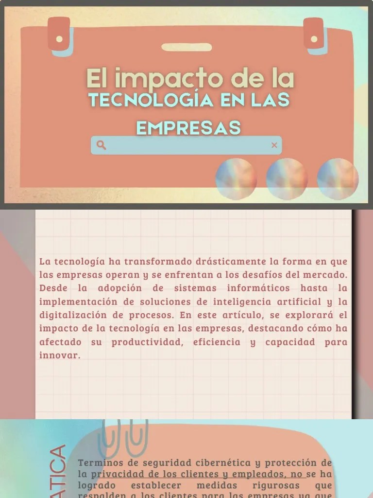 El Impacto De La Tecnología En Las Empresas | PDF | La Seguridad Informática | Seguridad