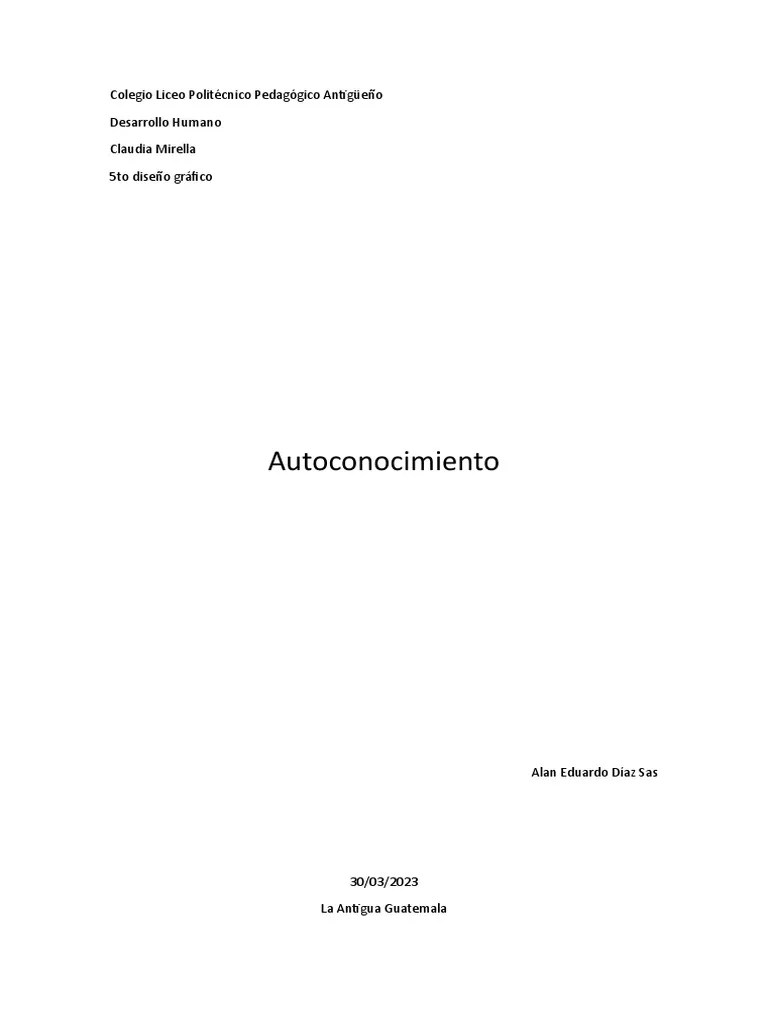 Autoconocimiento | PDF | Las Emociones | Pensamiento