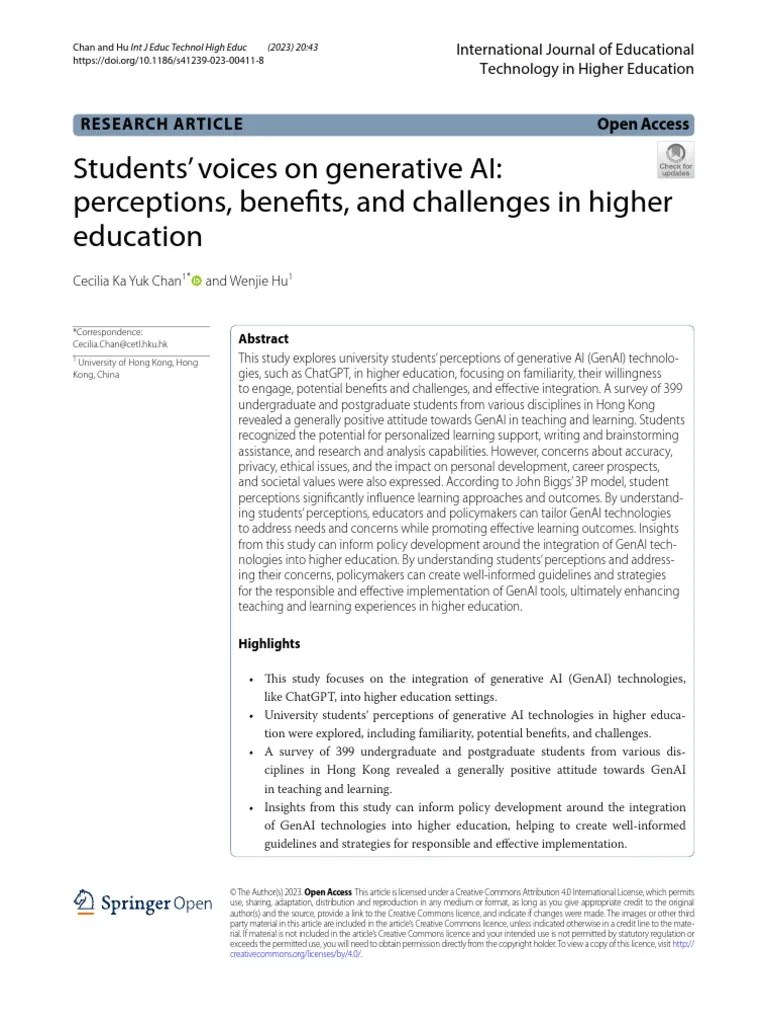 Students' Voices On Generative AI | PDF | Artificial Intelligence ...