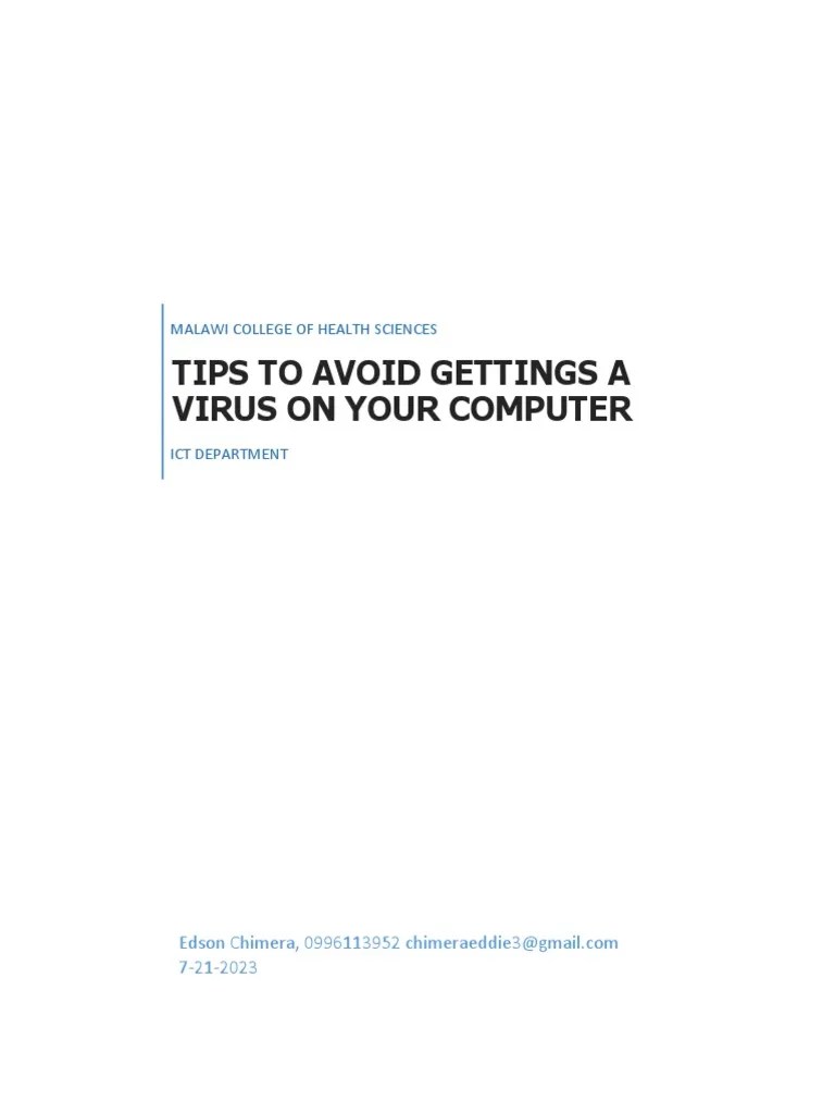 3tips To Avoid Getting A Virus On Your Devices From The Internet | PDF ...