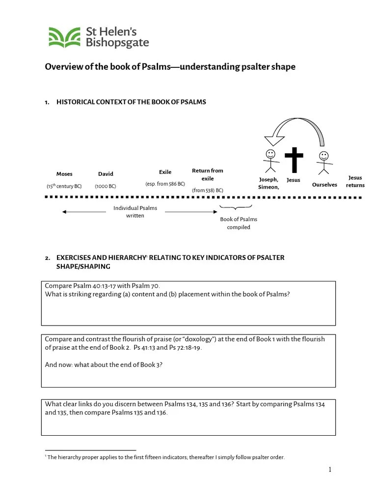 Psalms Overview 2020 | PDF | Psalms | Book Of Genesis