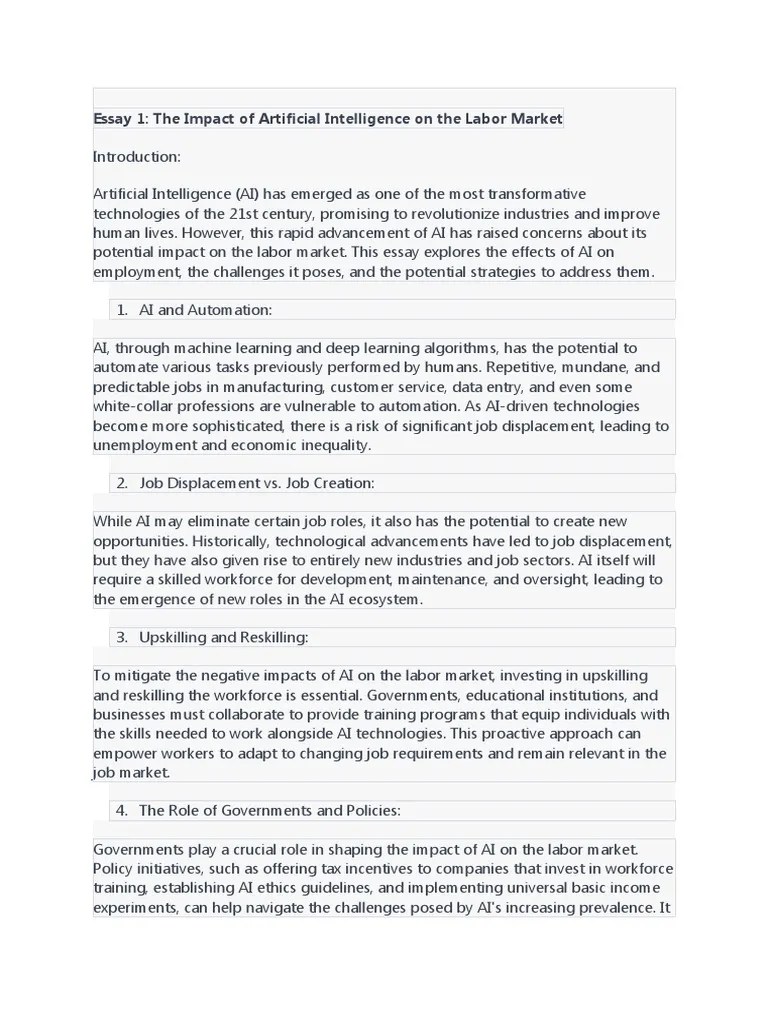 Ai Impact On The Labour Market | PDF | Artificial Intelligence ...