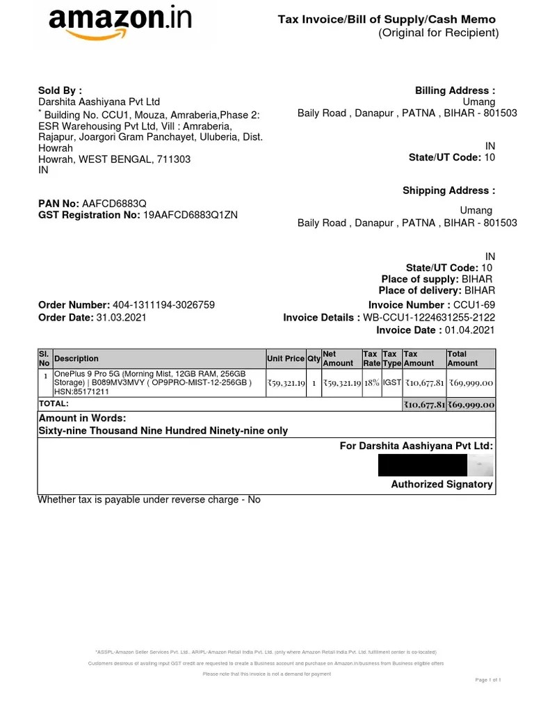 Amazon Invoice | PDF | Invoice | Economies