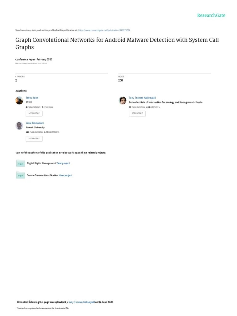 Aph Convolutional Networks For Android Malware Detection With System ...