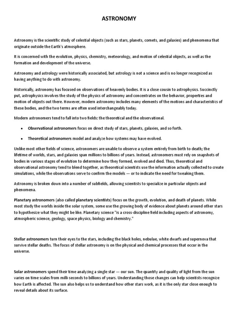 ASTRONOMY | PDF | Astronomy | Planetary Science