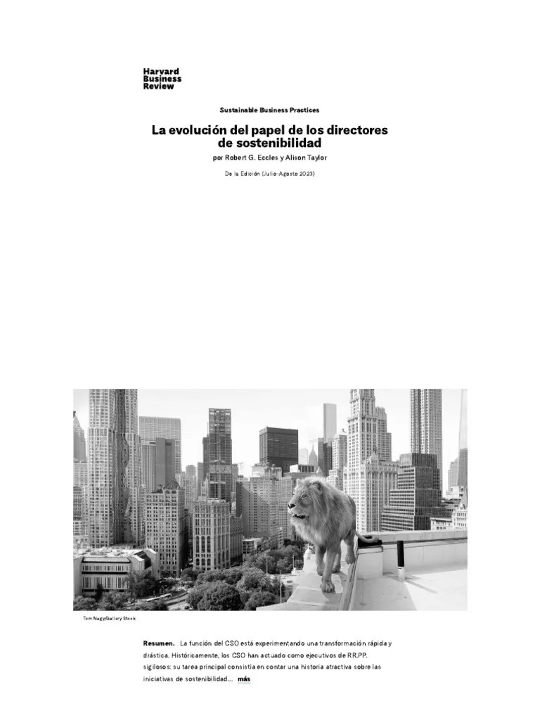 The Evolving Role Of Chief Sustainability Officers HBR ES | PDF | Responsabilidad Social ...