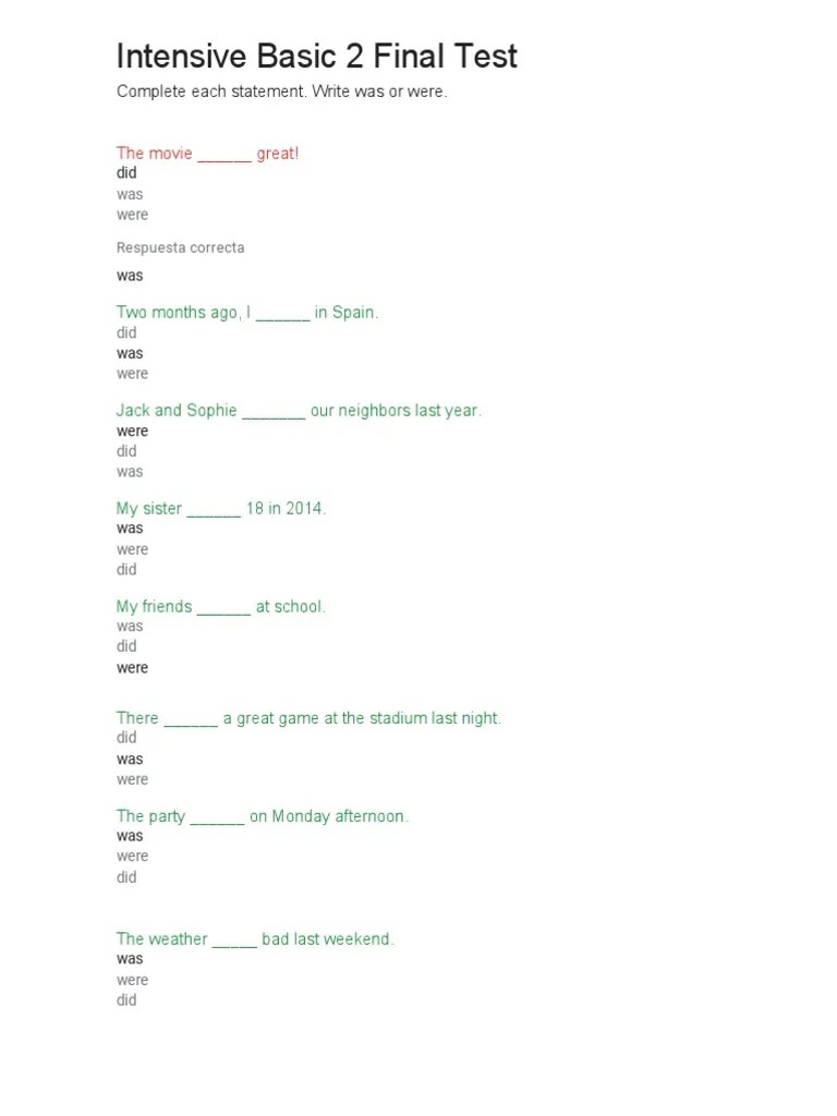 Top Notch 2 Final Test | PDF