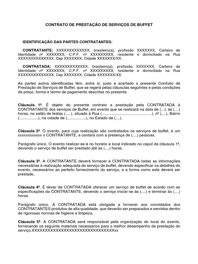 Contrato De Buffet 2020 | PDF