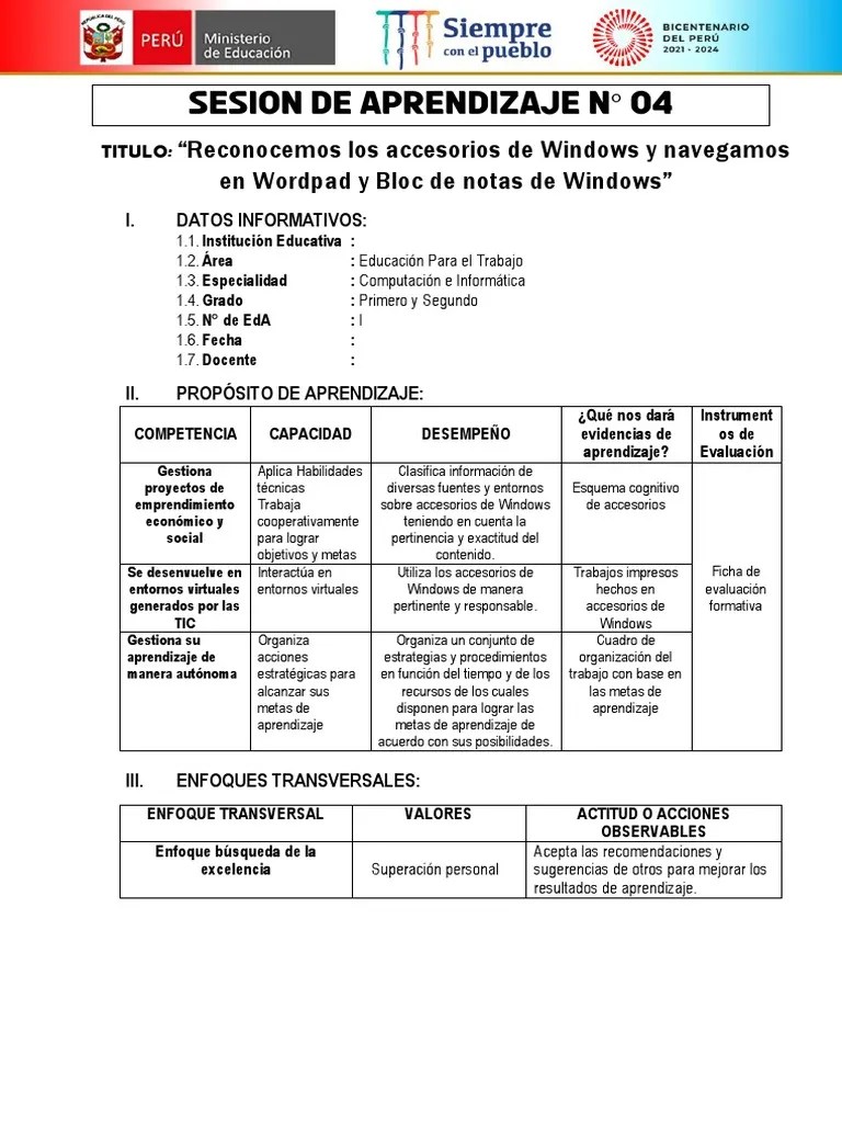 Sesion 04 | PDF | Aprendizaje | Evaluación