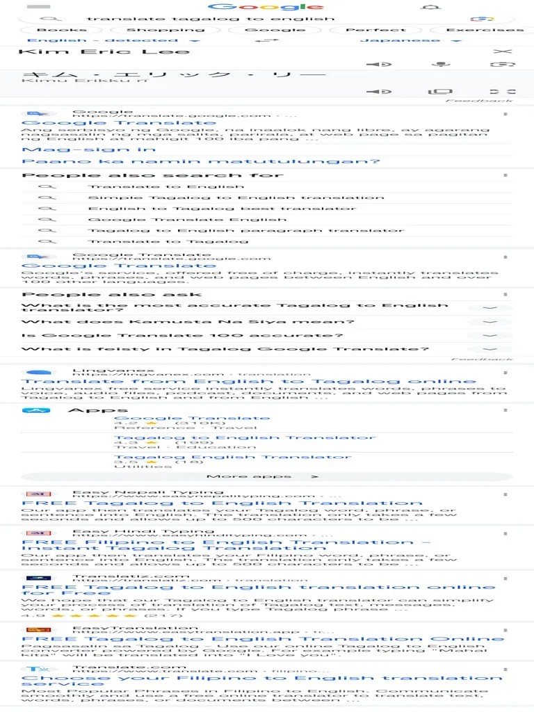 Translate Tagalog To English - Google Search | PDF | Tagalog Language ...