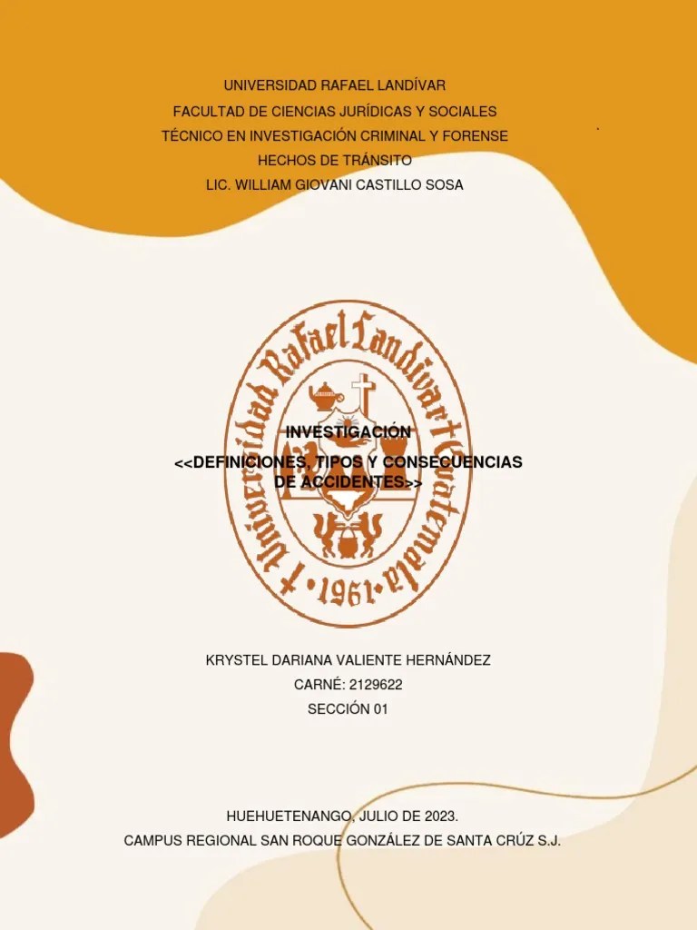 Definiciones, Tipos Y Consecuencias De Accidentes. Hechos De Tránsito. Krystel Valiente | PDF ...