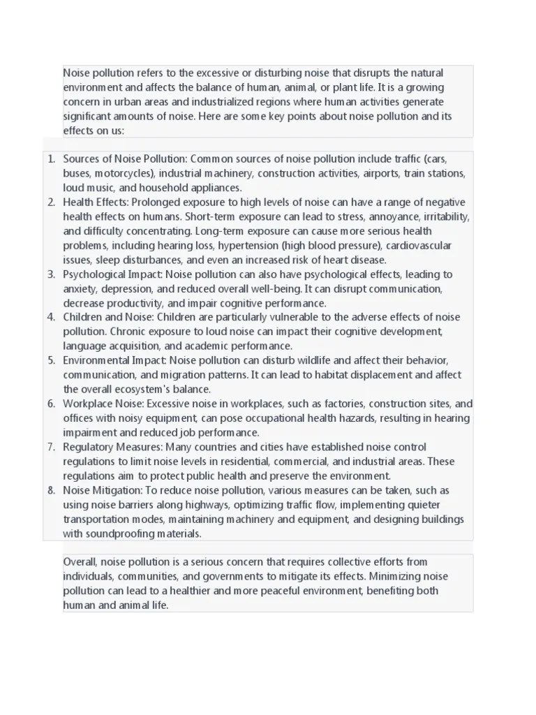 Noise Pollution | PDF | Pollution | Natural Environment