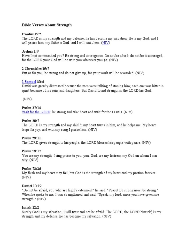Bible Verses About Strength | PDF | New International Version ...