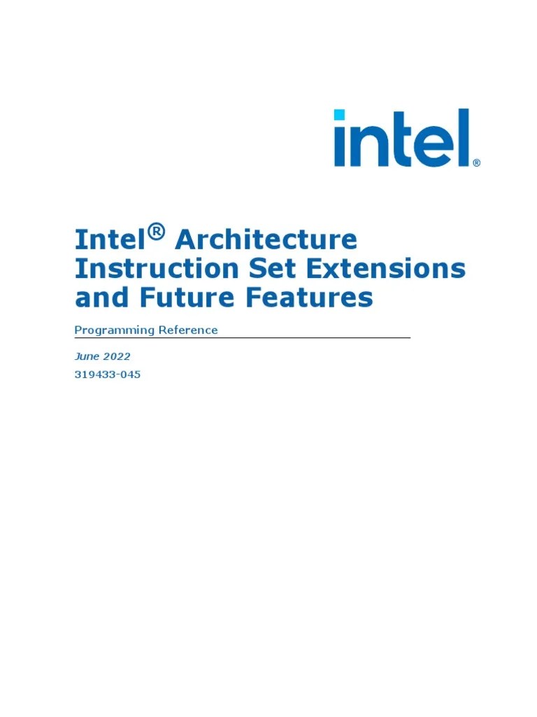 Architecture Instruction Set Extensions Programming Reference | PDF ...