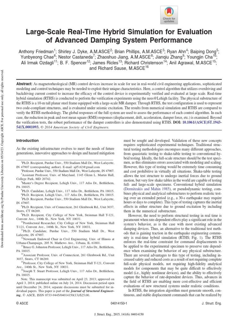 Large-Scale Real-Time Hybrid Simulation For Evaluation Of Advanced ...