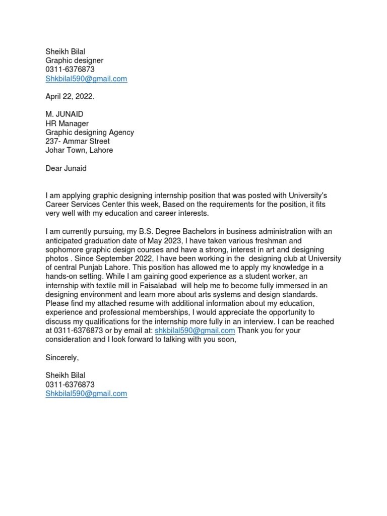 Cover Letter A2 | PDF