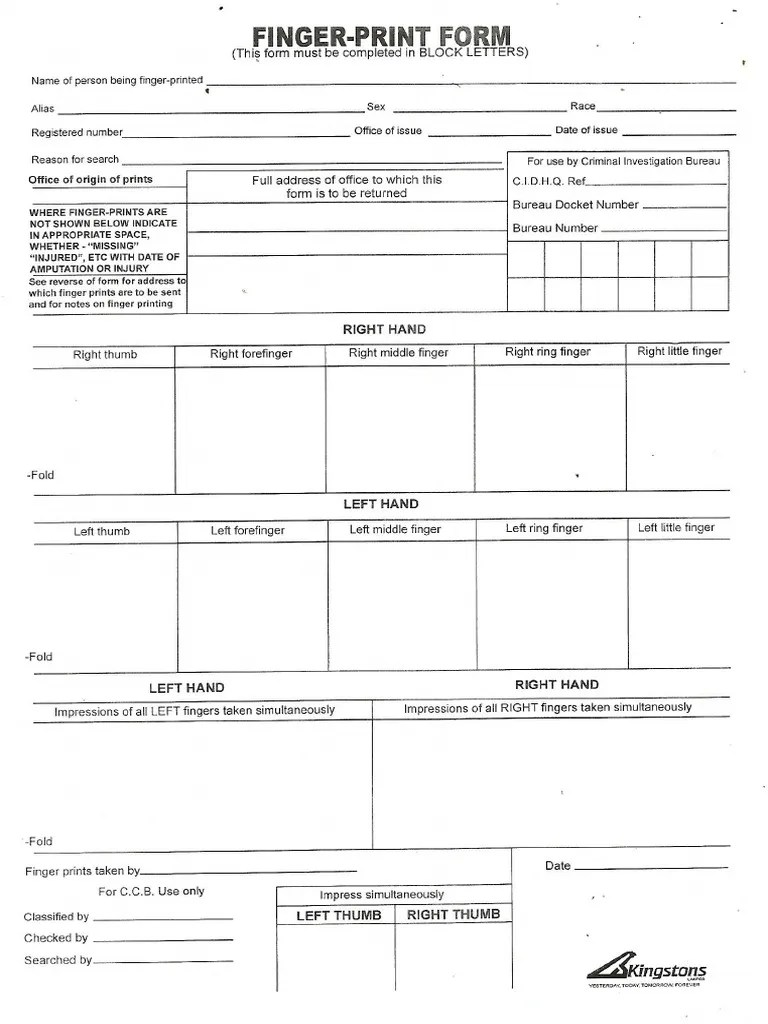 Finger Print Form | PDF