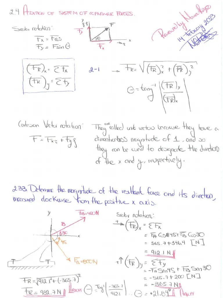 Hibbeler - Engineering Mechanics Statics - Chapter - 2.4 | PDF